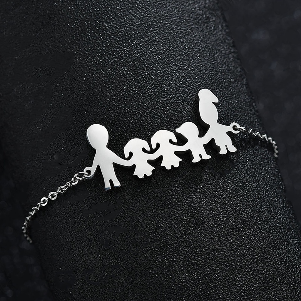 Hu Hu Hu Hu Hu Alat Bantu Pasang Kacamata♡ Gelang Tangan Adjustable Anti Karat Motif Kartun Keluarga Untuk Hadiah