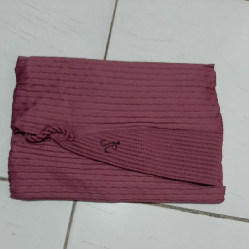 JILBAB BERGO PLISKET GELOMBANG(TK)BERGO TALI URIL Jilbab instan murah-Dusty pink
