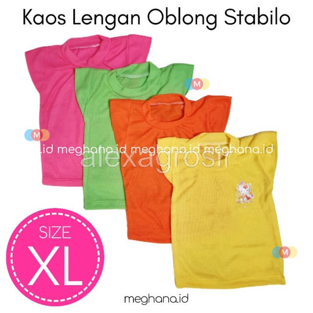 alexagrosir - Kaos Oblong Stabilo Anak Perempuan 3-4 TAHUN Kids Ecer Size S M L XL