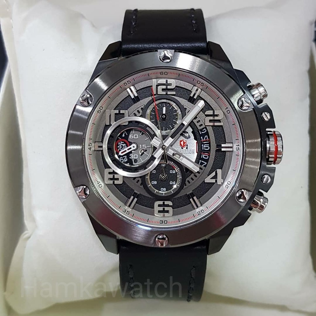 jam tangan / Watch_Id pria Expedition original E-6752 black gun leather black