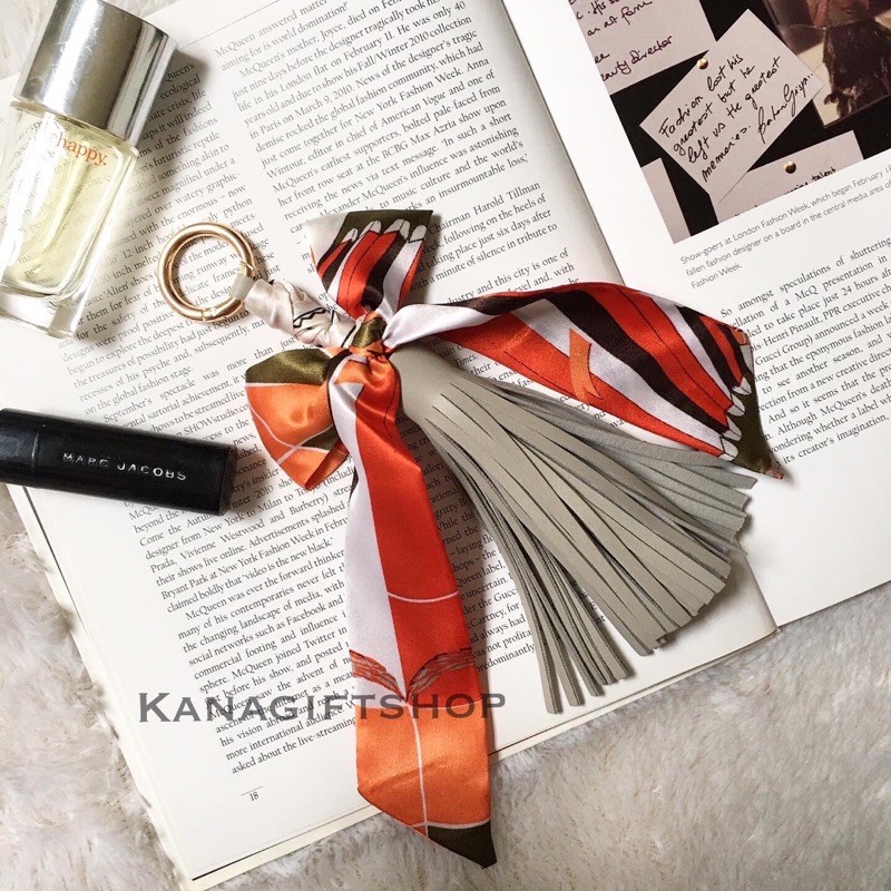 Twilly Print Pattern Ribbon Tassle/Gantungan tas twilly/bagcharm/tas twilly