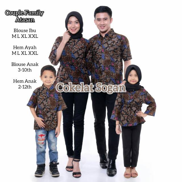 COUPLE FAMILY SERAGAM BATIK SARIMBIT ATASAN MODERN MURAH