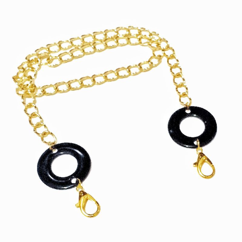 Kalung Gantungan Masker Strap Mask Hanging Big Circle Golden Chain Series