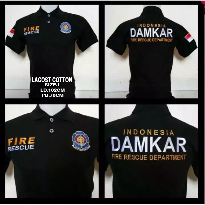 KAOS KERAH POLO DAMKAR - KAOS DISHUB FULL BORDIR