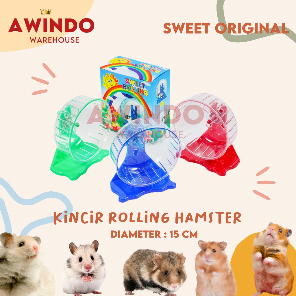 KINCIR ROLLING HAMSTER NO.1 - Mainan Olahraga Jogging Wheel Lari Bola Roda Putar Hamster Sweet