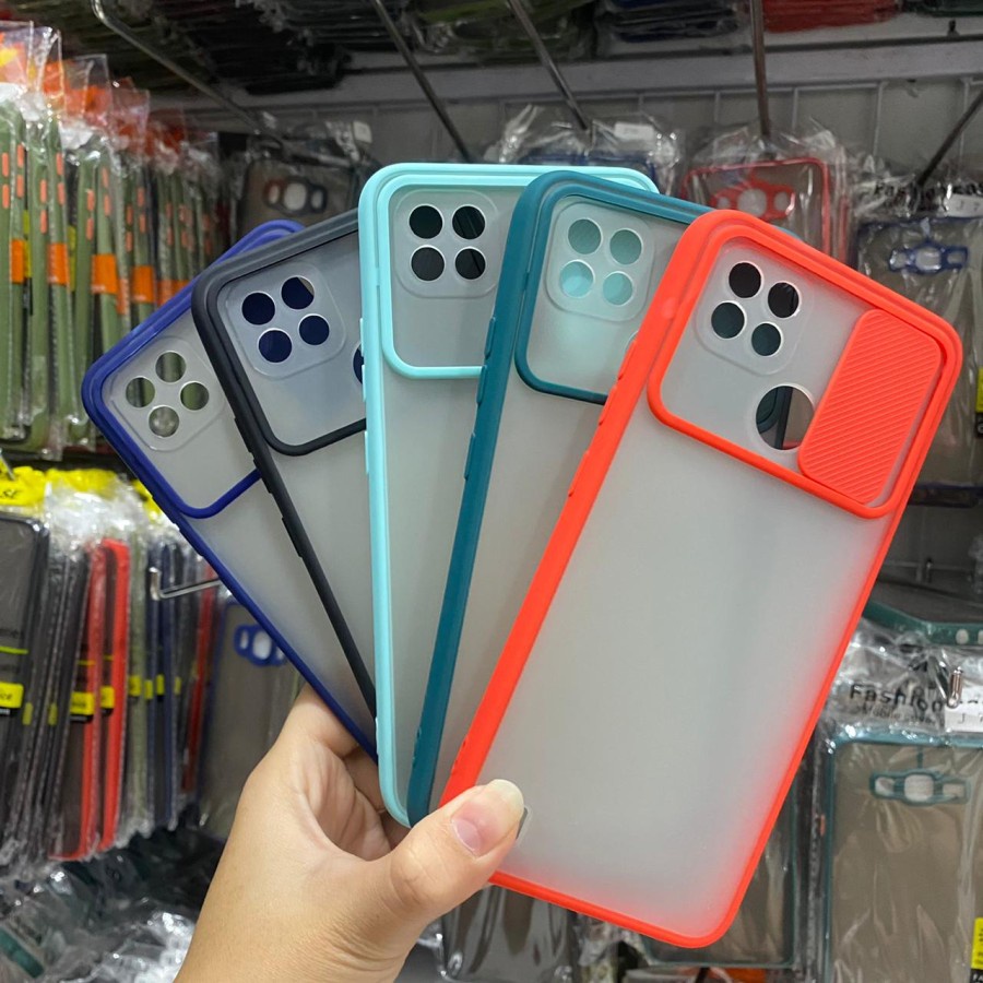 REALME C20 C11 2021 C21Y C21 C25S C25 CASE HARDCASE SLIDING CAMERA, CASING SLIDE DOFF PROTECT KAMERA, DOVE FUZE COLOUR HARDCASE COVER PELINDUNG KAMERA