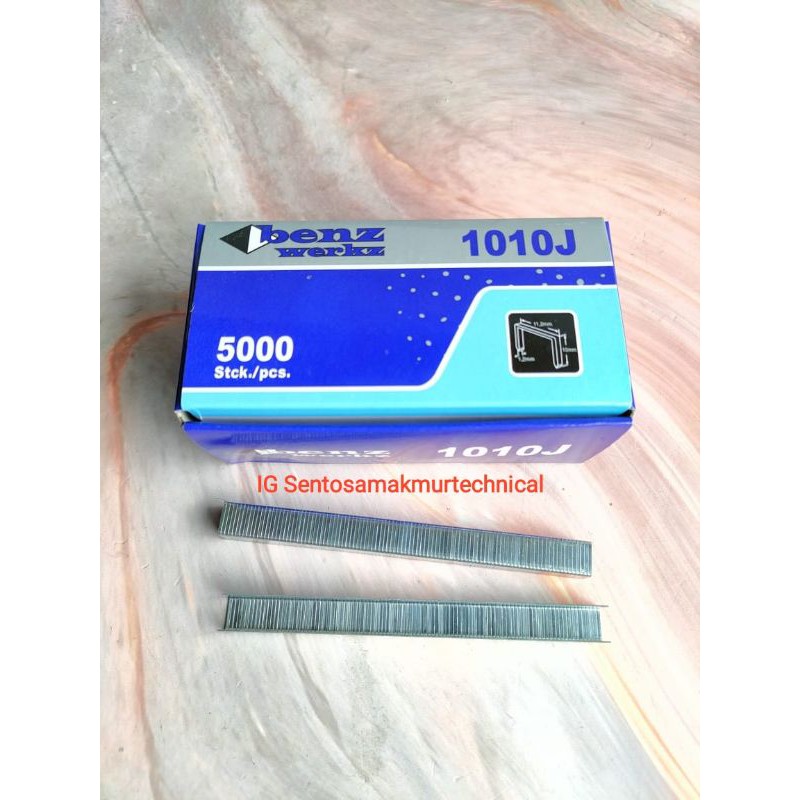 BENZ 1010J 10 MM Isi Refill Anak Hekter Staples Paku Tembak Angin U 10mm 1010 J