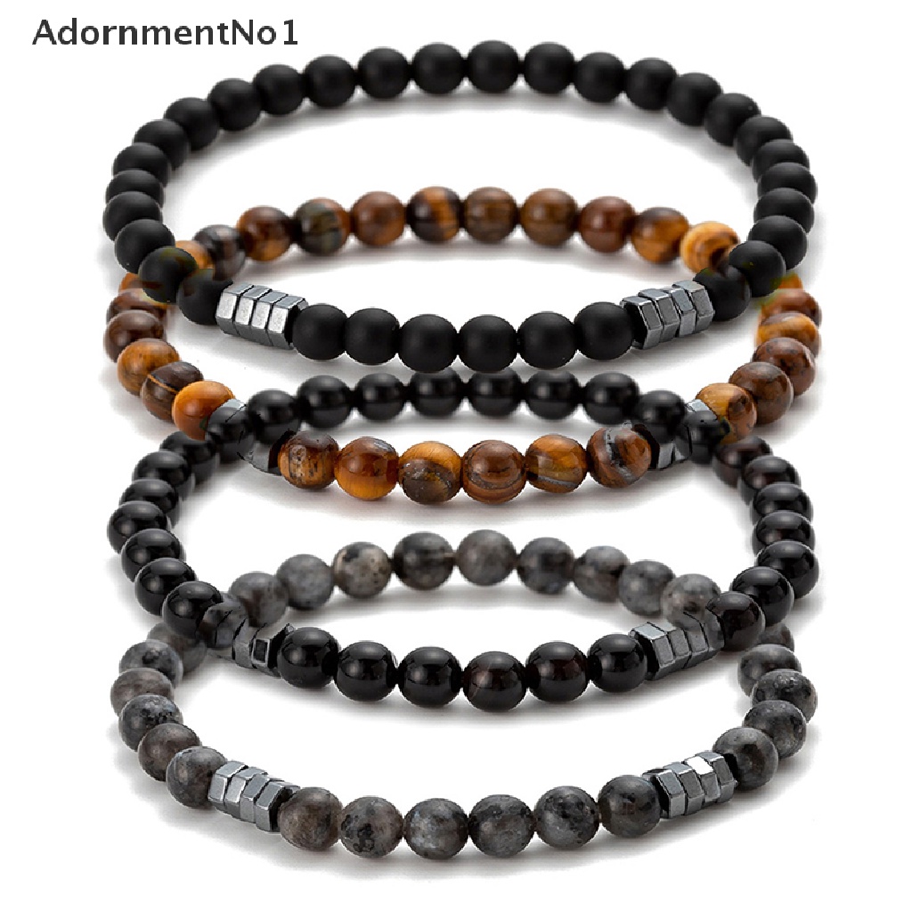 (AdornmentNo1) Gelang Tangan Manik-Manik Batu Tiger Eye Natural Untuk Pria