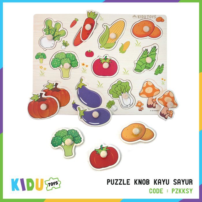 Mainan Anak Puzzle Knob Kayu Part 3 Kidu Toys