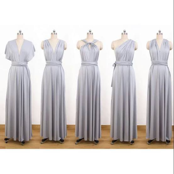 PRELOVED BRIDESY BRIDESMAID DRESS / MULTIWAY DRESS / GAUN ABU MUDA / SILVER GOWN
