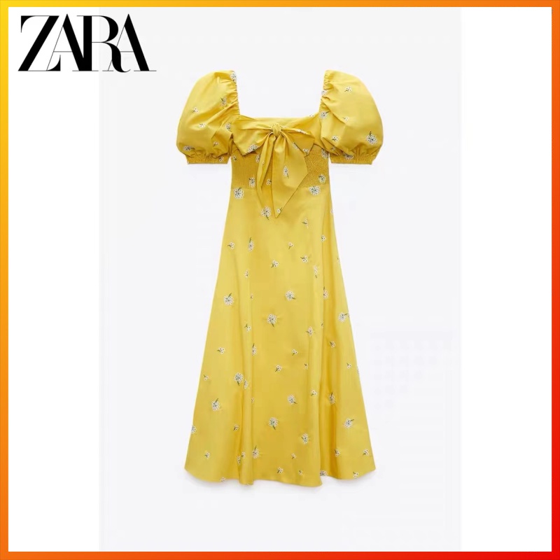 Zara spring new TRF women's embroidered poplin dress