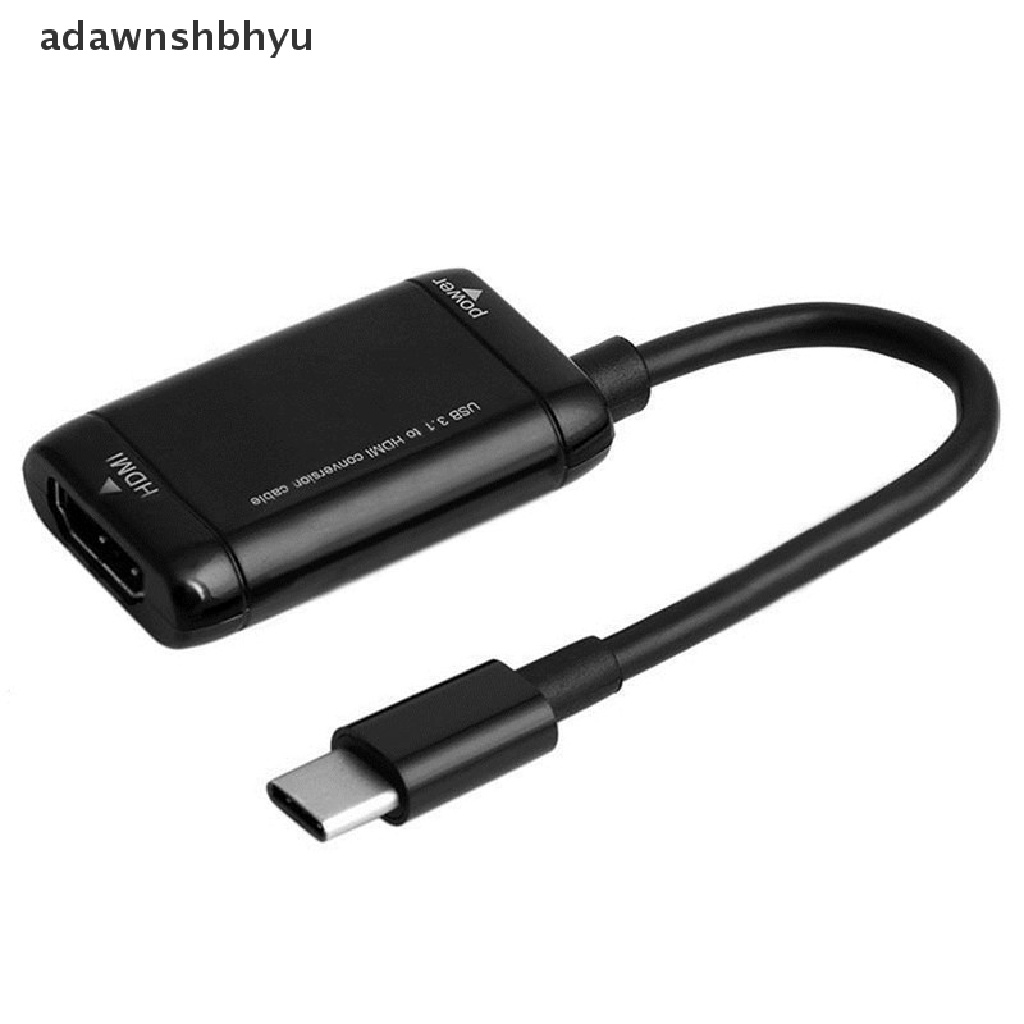 Adawnshbhyu USB-C Tipe C Ke HDMI Adapter USB 3.1 Kabel Untuk MHL Hp Android Tablet Hitam