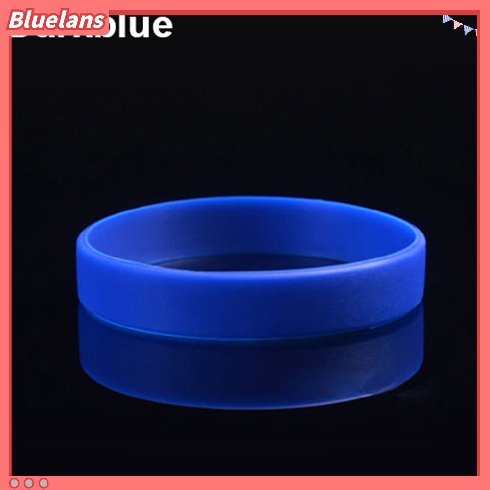 Bluelans 2Pcs Fashion Silicone Wristbands Wrist Bands Solid Color Sports Design Bracelets