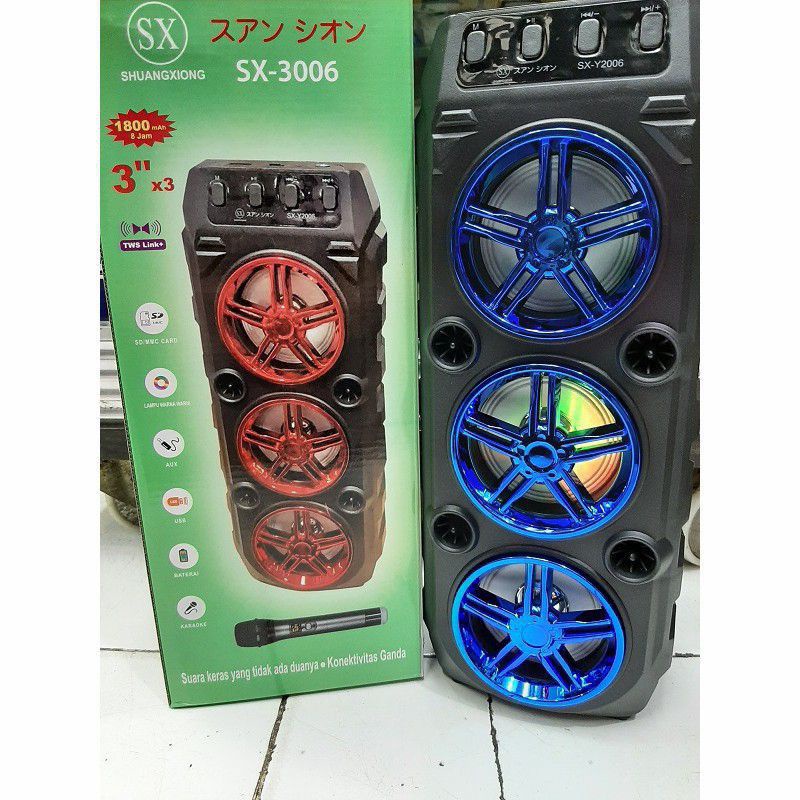 SPEAKER KARAOKE 3 TINGKAT SX-Y3006 BONUS MICROPHONE - SPEAKER