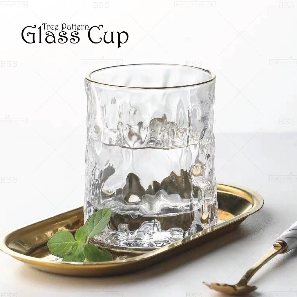 Glass Coffee 225ml Gelas Kaca Kopi Es Chip Jus Juice Cangkir Unik Lucu Cantik Simple Elegan Dessert