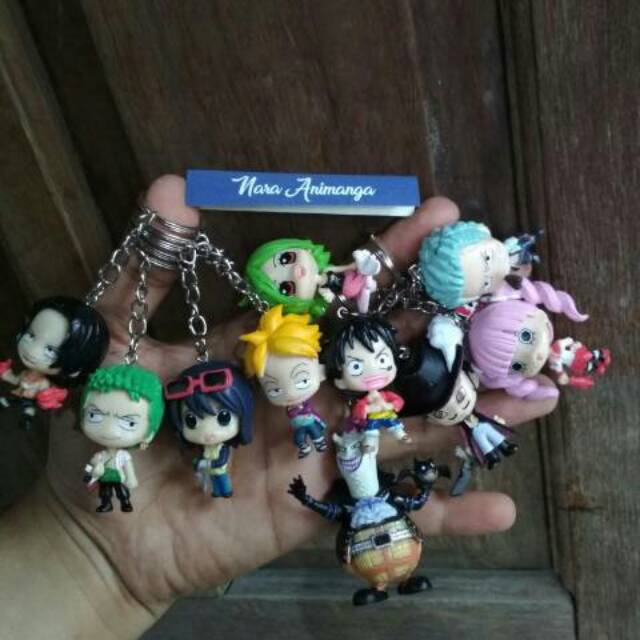 Nara Animanga Action Mini Figure Gantungan Kunci Motor Mobil Anime One Piece vol 2 Luffy Zoro Ace Ta