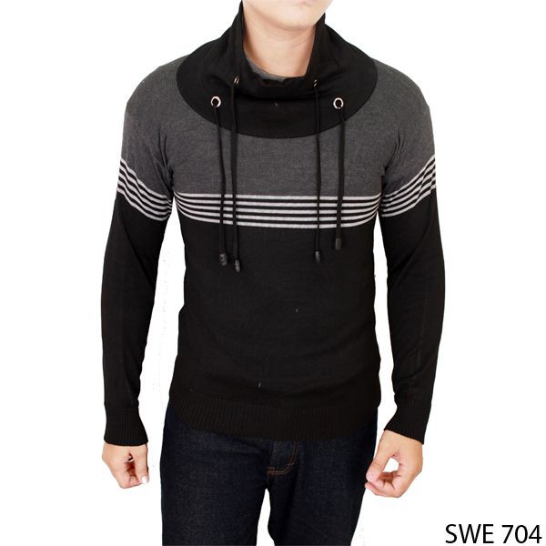 Sweater Trendy Harajuku Rajut Black Grey – SWE 704