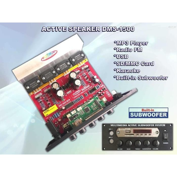 Kit Power Speaker Active DMS 1500 MP3 BLUETOOTH Aktif DMS1500 PLATINUM
