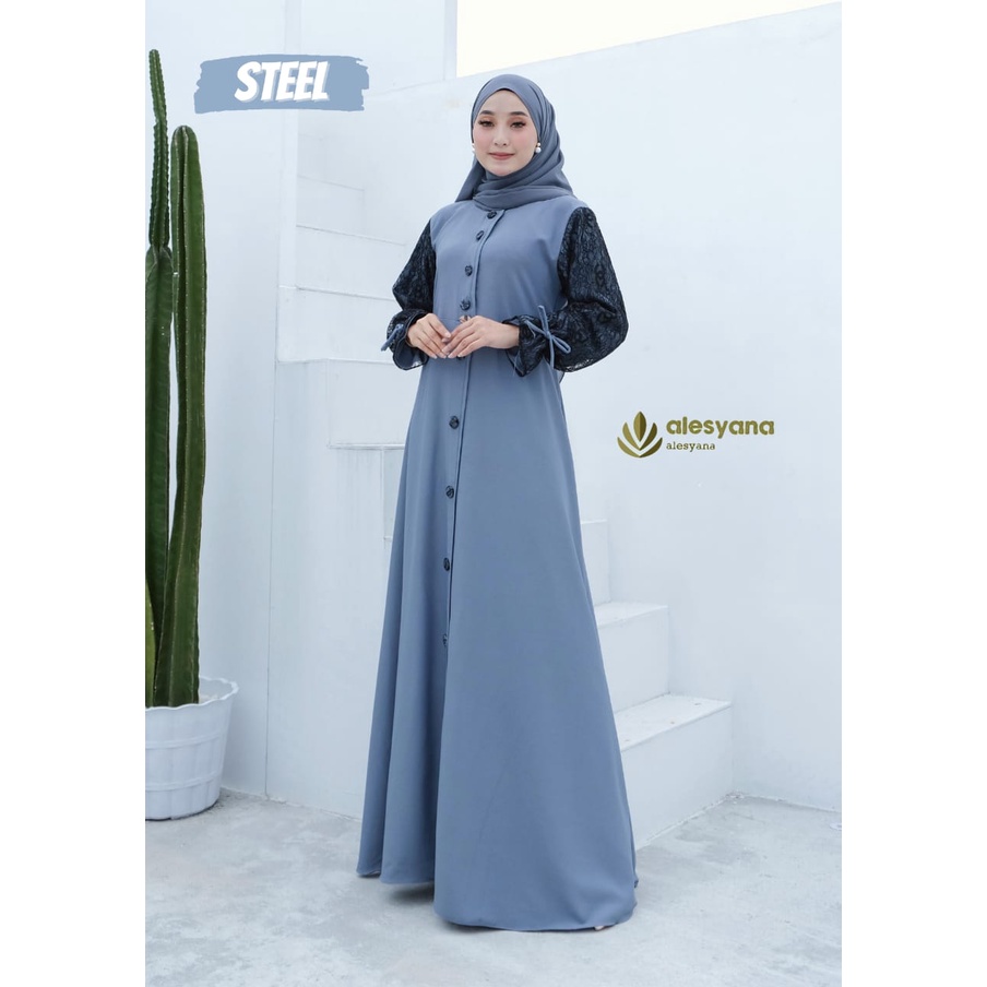 Gamis Syar'i Brukat Busui Terbaru Premium |  Gamis kombinasi Burkat Terpopuler Remaja OOTD Terkini 2