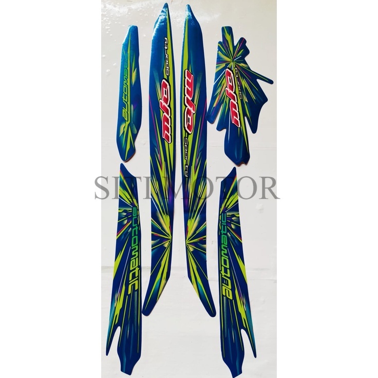 STIKER STRIPING LES LIS BODY MIO SMILE SPORTY 2008 WARNA BIRU STANDARStiker Striping motor Mio Sport