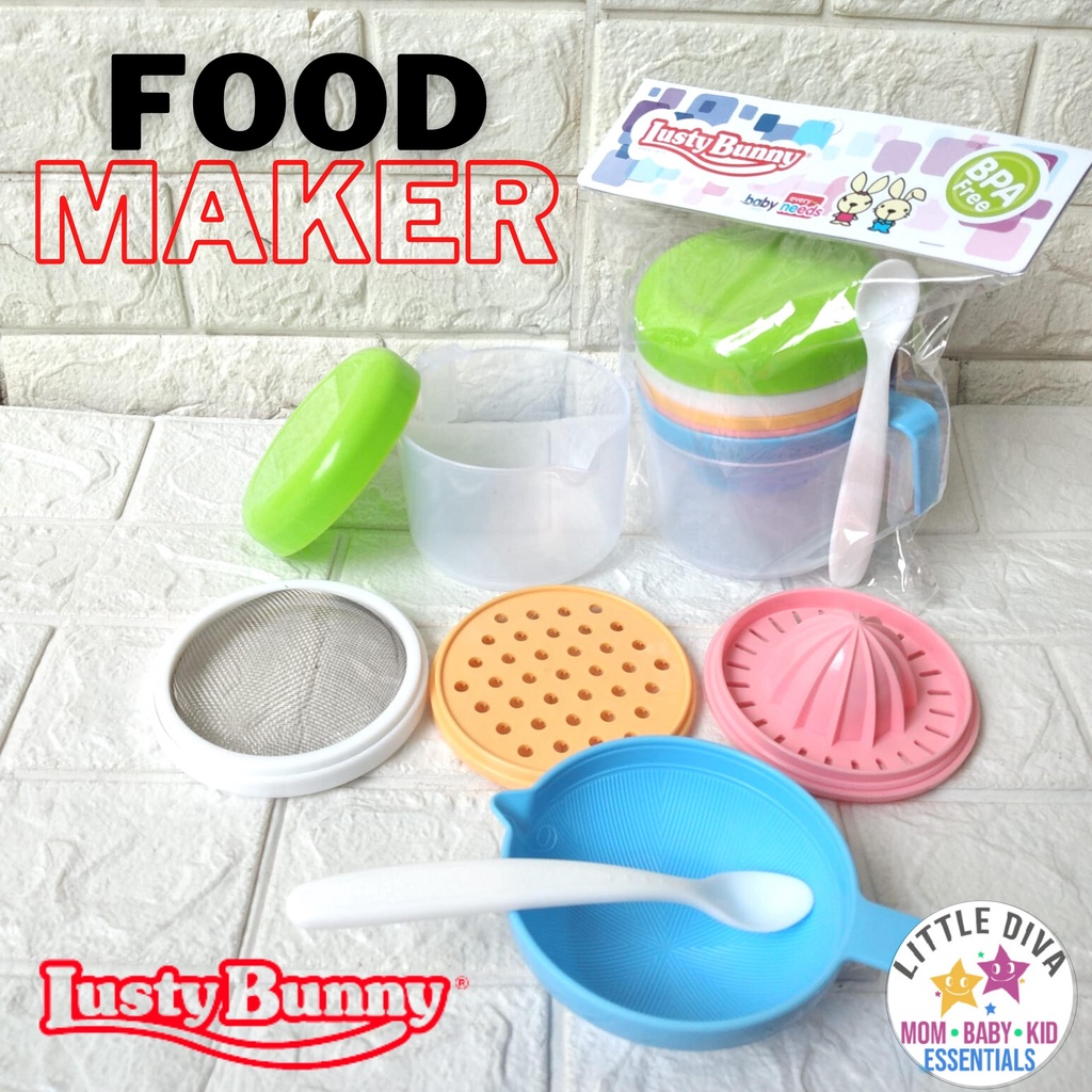 SET FOOD MAKER BPA FREE Lusty Bunny Untuk MPASI Peralatan Untuk Membuat Makanan Pendamping ASI Bayi LB-1375