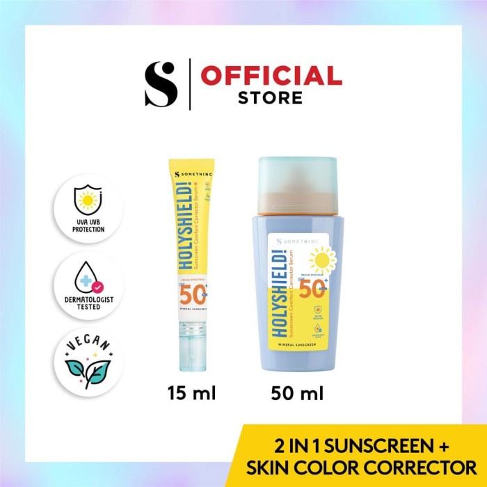 ✨ AKU MURAH ✨ SOMETHINC Holyshield Sunscreen Comfort Corrector Serum SPF 50 PA++++ 15ml // 50ml BPOM