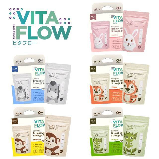 Vitaflow Kantong ASI Animal Series 100 ml - Breastmilk Storage 100ml