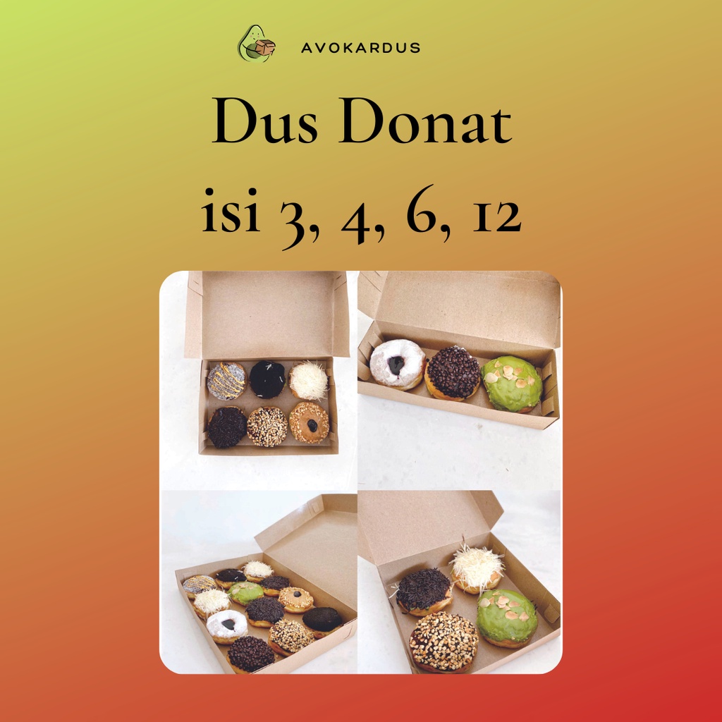 

Box Donat Kraft Coklat Kotak Kardus Donut Brownies Kue Pizza