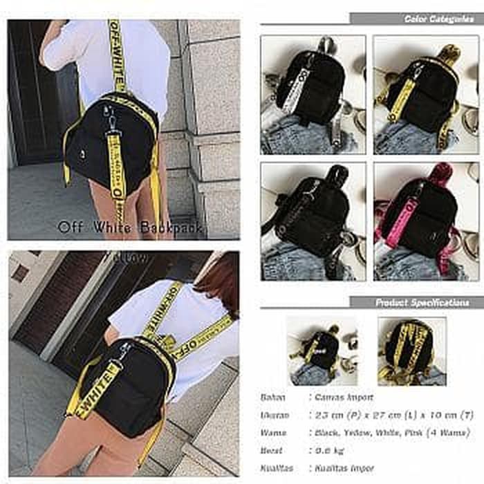 [Ransel Off White Minimalist Yellow FS] tas wanita canvas kuning