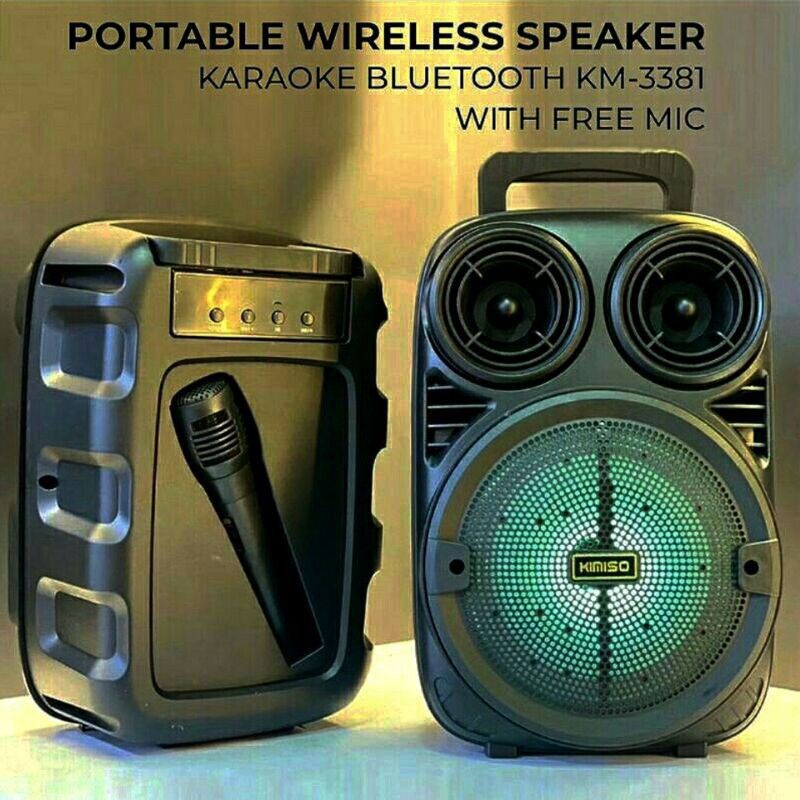 Speaker Karaoke wireless bluetooth KMS BP 338 6.5 inch portable