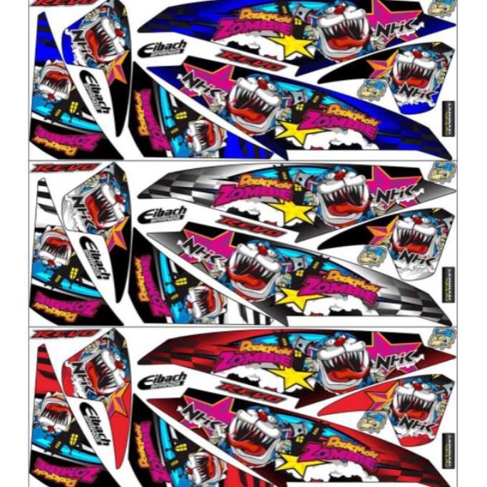 Striping Revo Fi F1 Injeksi  Stiker  revo fit 2017 revo fi 2018  revo x revo 2020 doraemon zombie to