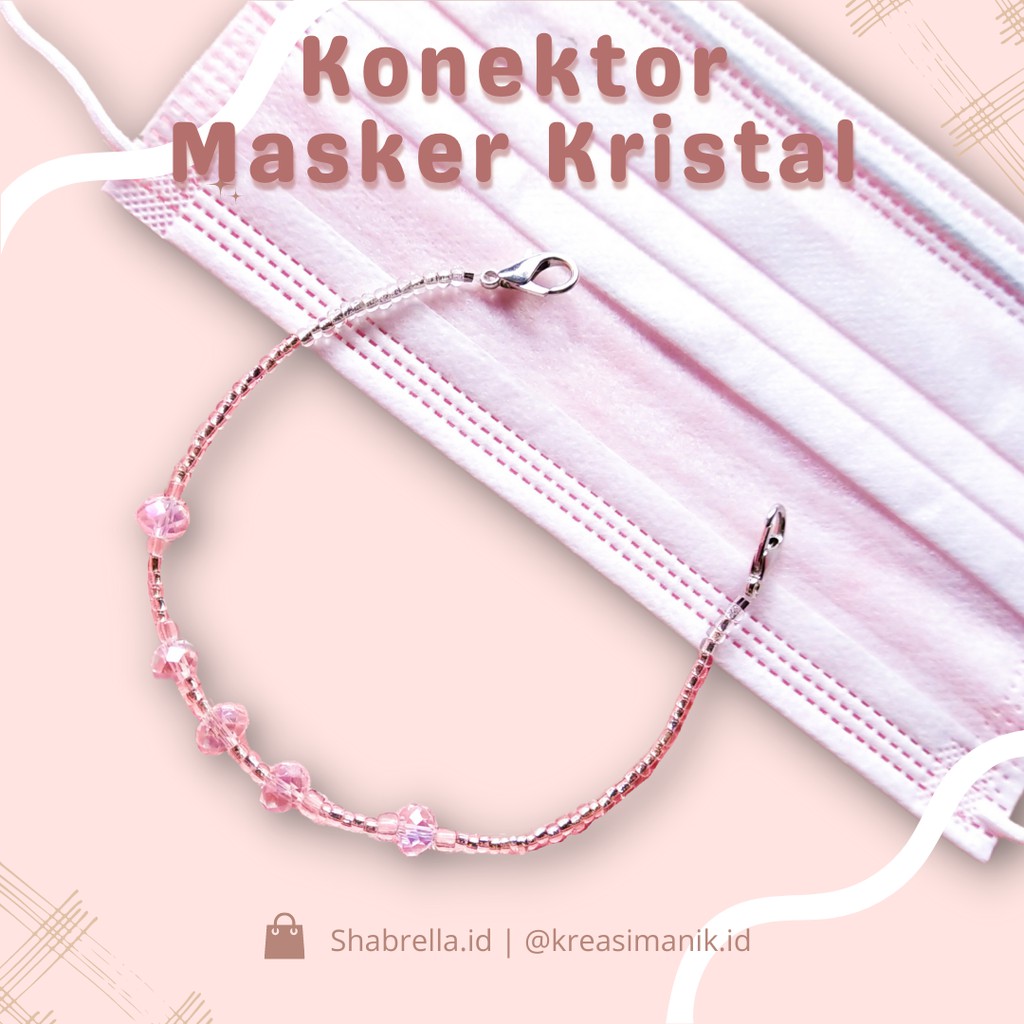 Konektor Masker Hijab Mutiara Kristal Konektor Hijab Masker Mutiara Connector Masker Hijab Mutiara