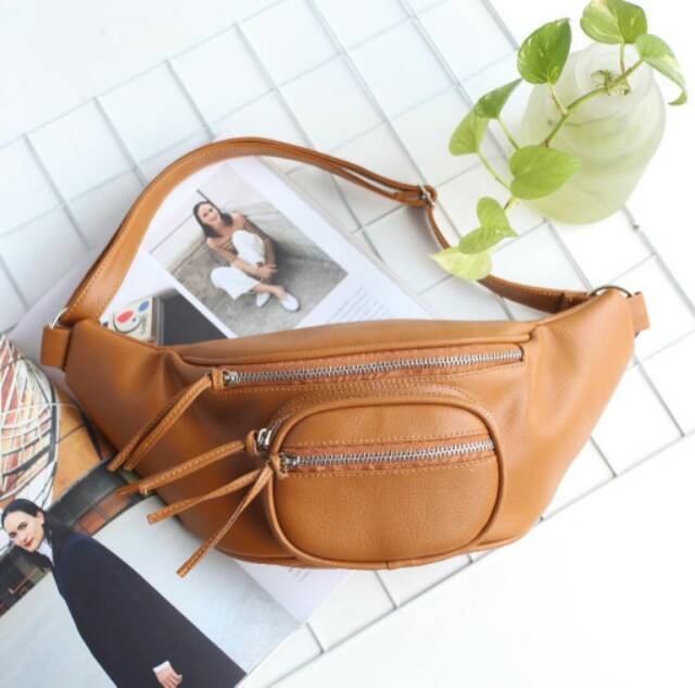 Tas pinggang polos sabyan tas waistbag wanita lucu