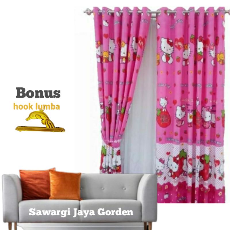 Gorden Jendela Dan Pintu Model Smokring Hordeng Karakter L.140 x T.220cm
