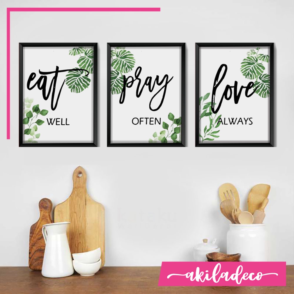 EPL 07 - Hiasan Dinding Dapur Wall Decor Kitchen Eat Drink Love Modern Minimalis