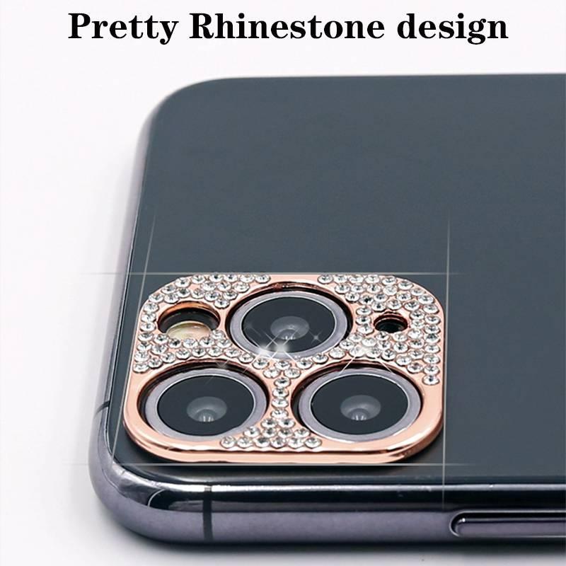 Case Pelindung Lensa Kamera Aksen Glitter Berlian Imitasi Untuk Iphone 12 13 Mini 11 13pro Max 12pro Max