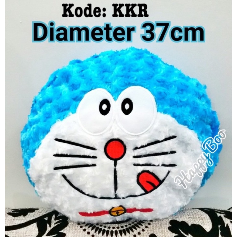 boneka bantal kepala doraemon bulu high quality Kkr size 37cm sedang boneka doraemon bulat bulu