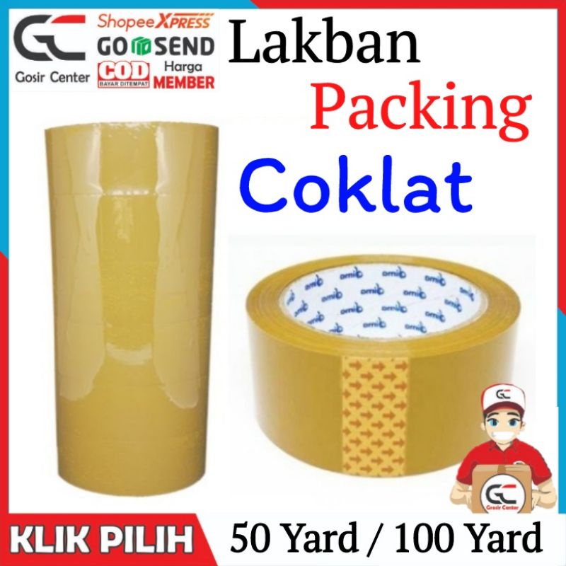 

LC | lakban COKLAT besar 2 inch 50 / 100 yard | ZT