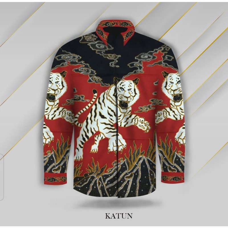 kain batik tulis pria motif harimau bahan katun. batik tulis motif baru