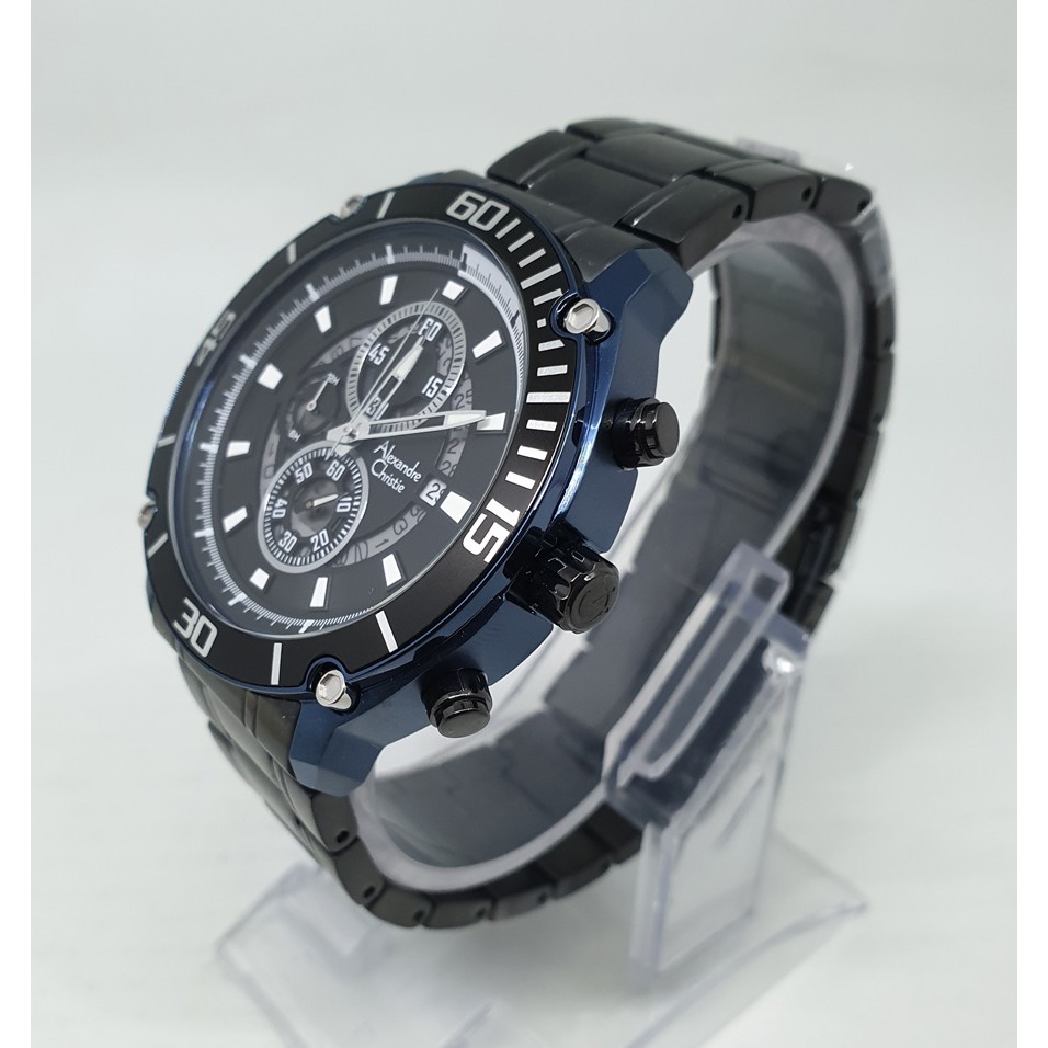 Alexandre Christie Ac6494 Blue Black, Jam Tangan Pria, Original