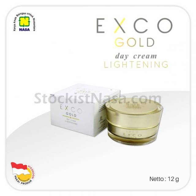 EXCO GOLD Day Cream Lightening
- krim pagi herbal alami, mencerahkan wajah