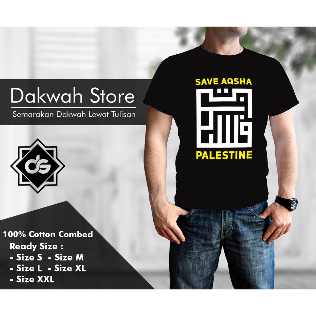 Kaos/Baju Dakwah Save Aqsha Palestine