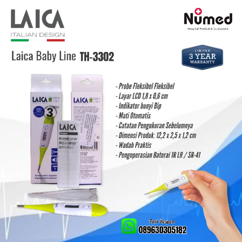 Laica Baby Line Thermometer Digital Flexible TH 3302 Termometer Original Laica TH3302