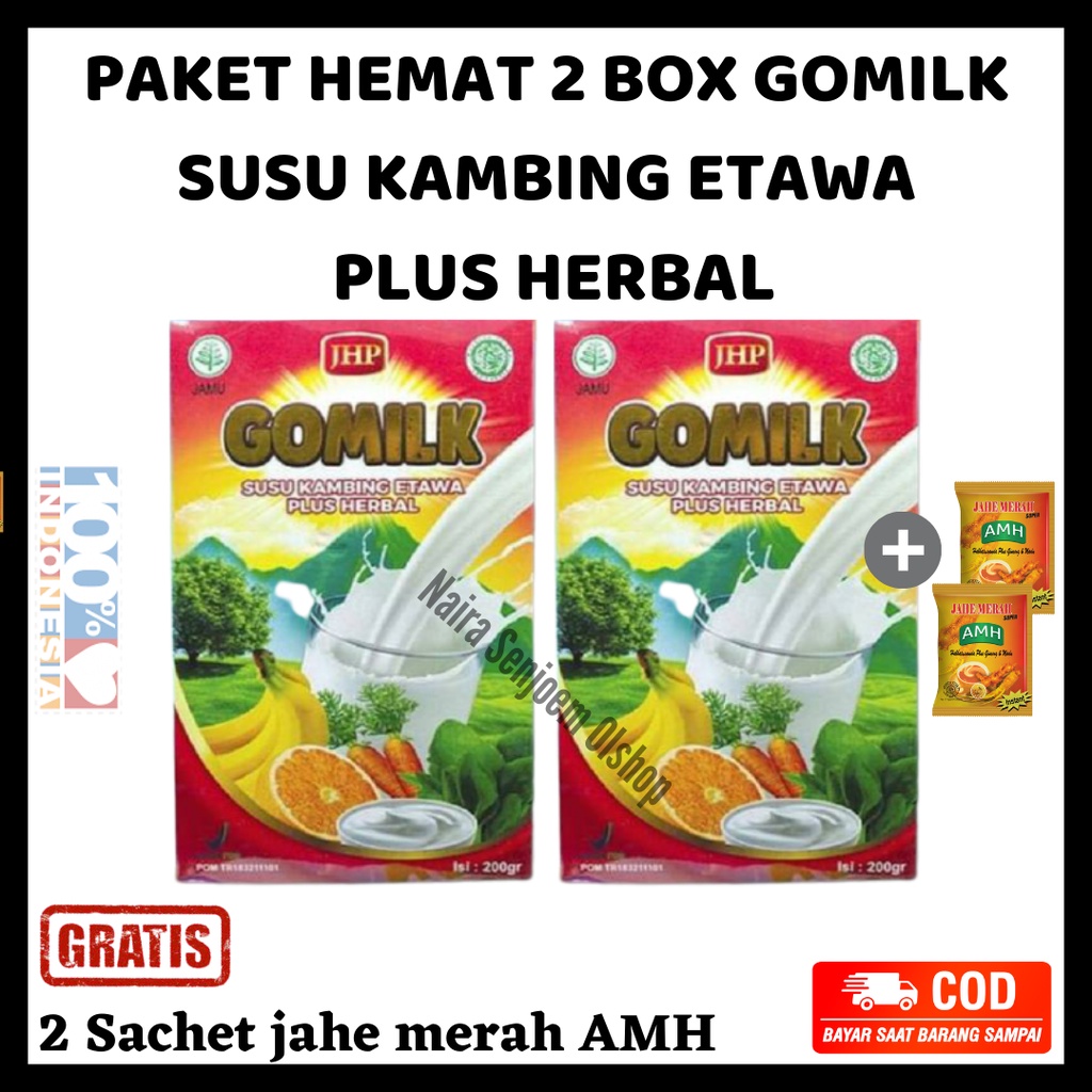 

Paket Murah 2 Box Gomilk Susu Kambing Etawa Plus Herbal 200gr Gratis Jahe Merah AMH