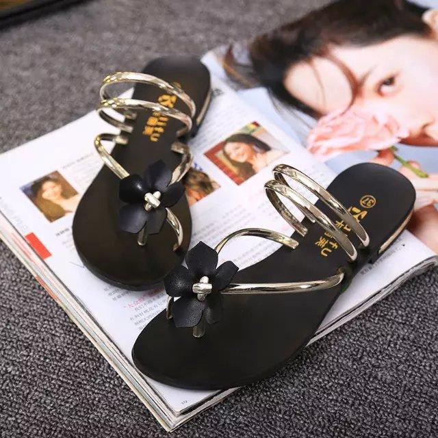 Sandal Cewek Import Kekinian Sendal Wanita Bunga Korea Flip Flop SD-002