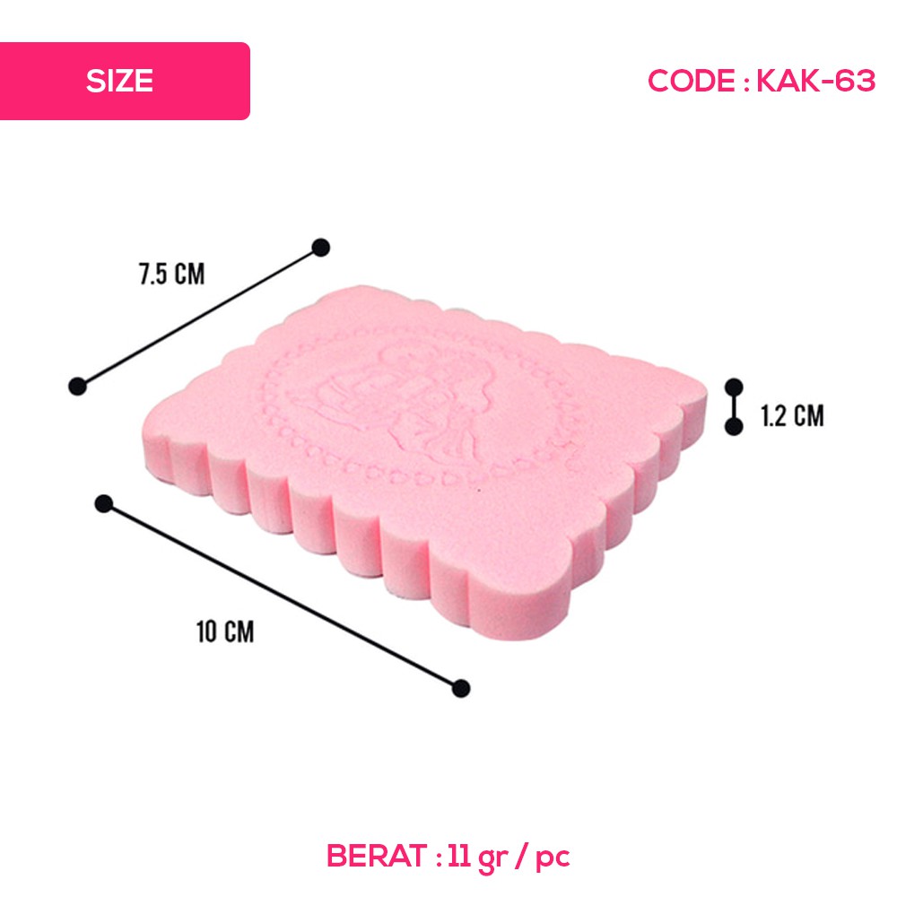 SPONGE SEGI - PEMBERSIH WAJAH - KONJAC SEGI EMPAT - KAK-63