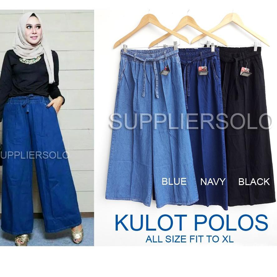 CELANA KULOT JEANS POLOS XL dan JUMBO XXXL