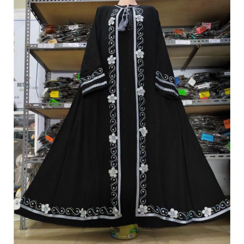 Abaya Aurora Best Seller Abaya Jetblack Gamis khas Temboro