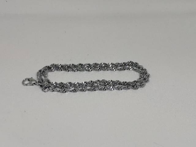 Kalung silver motif plintir isi 10 pcs panjang 40cm