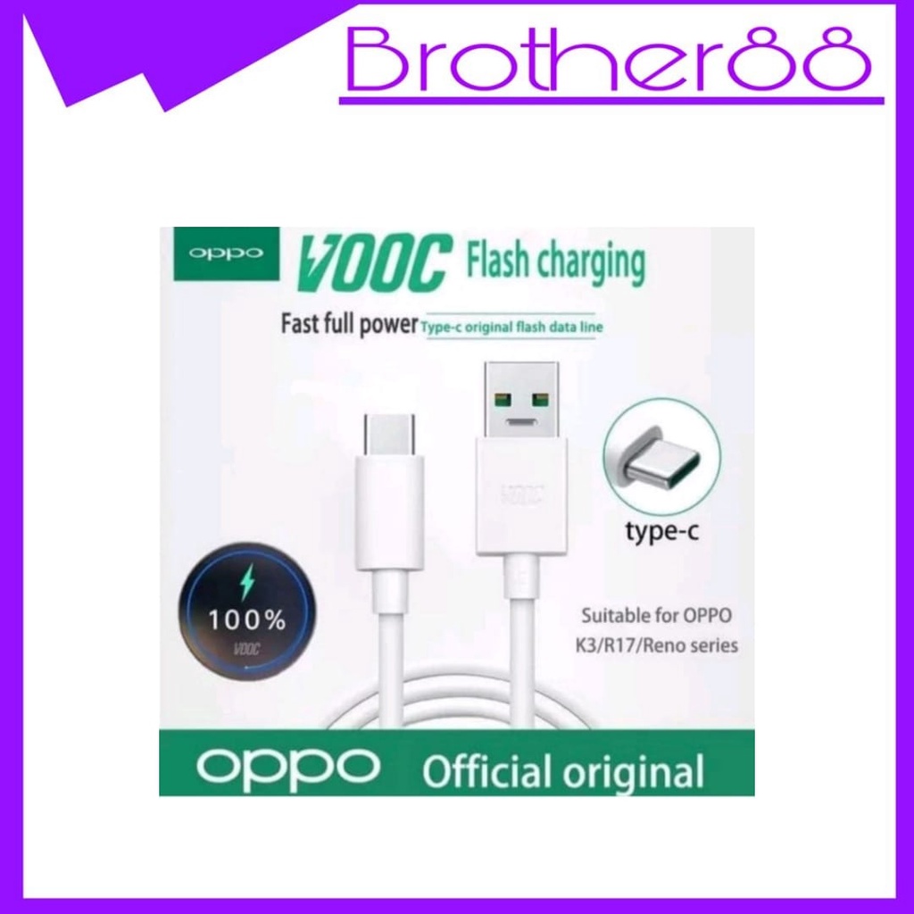 CABLE KABEL CHARGER OPPO TYPE C ORIGINAL SUPPORT VOOC DAN FAST CHARGING